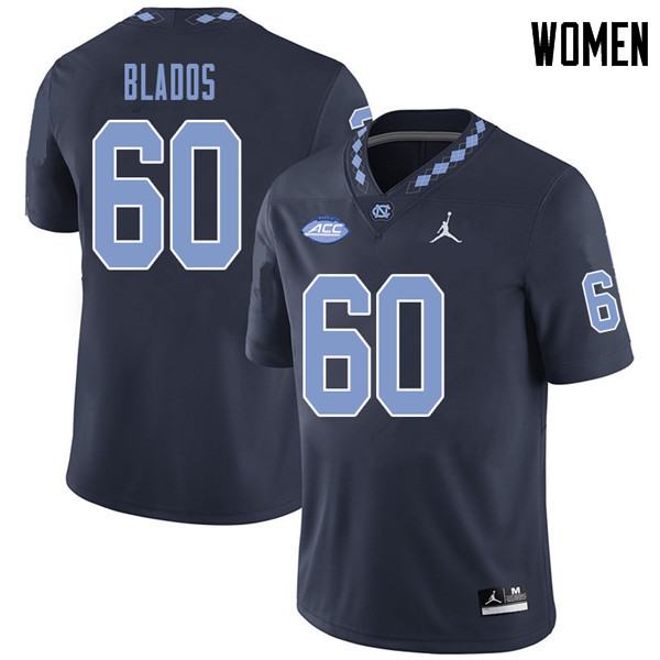 Jordan Brand Women #60 Brian Blados North Carolina Tar Heels College Football Jerseys Sale-Navy